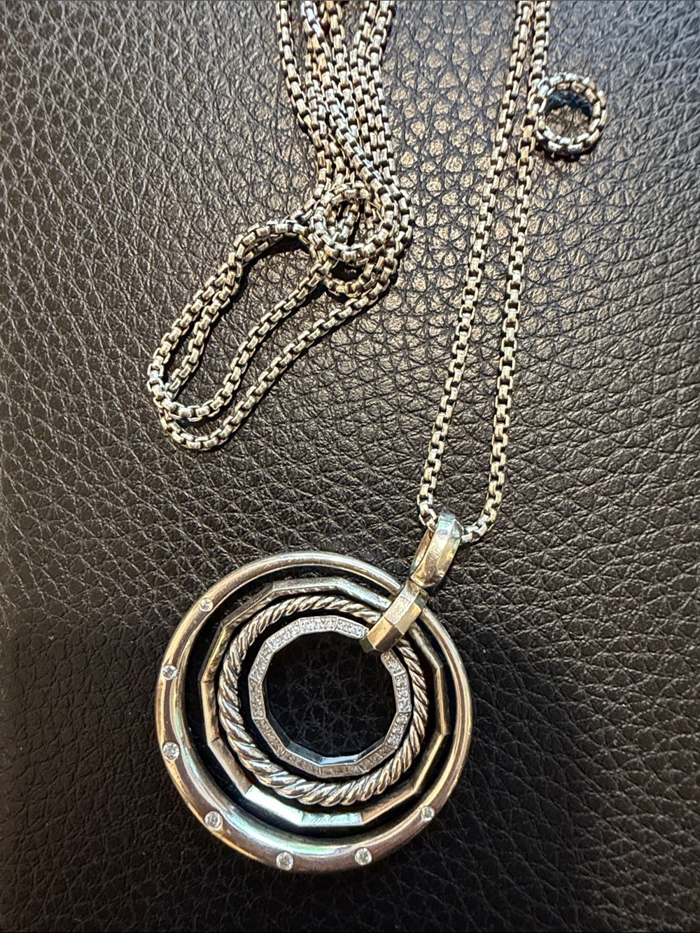 David Yurman Diamond Stax Necklace Silver